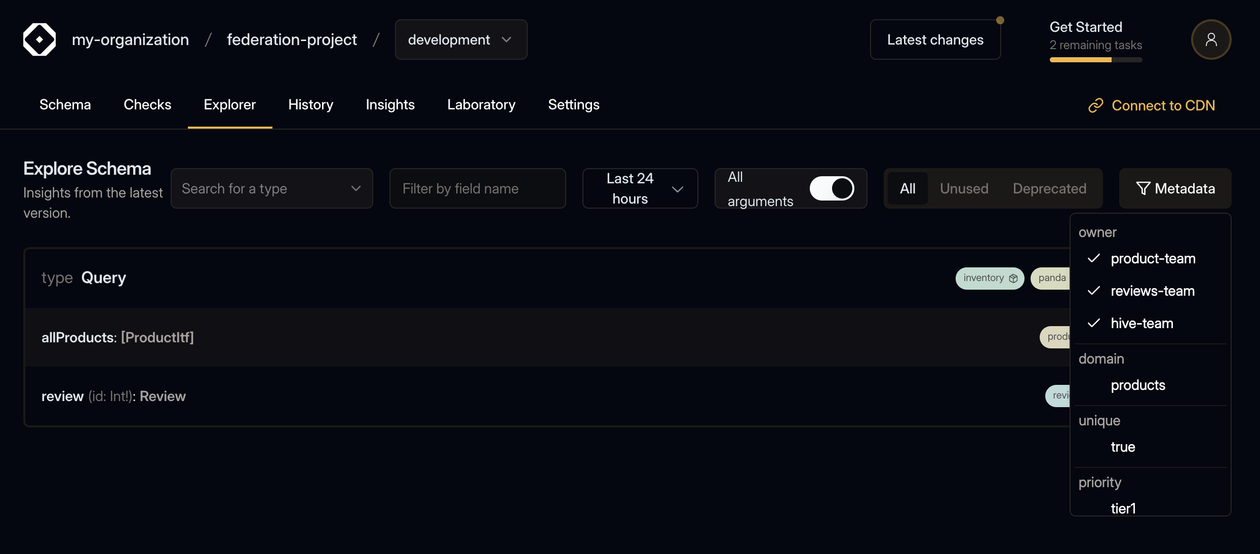 Explorer with Metadata Filter